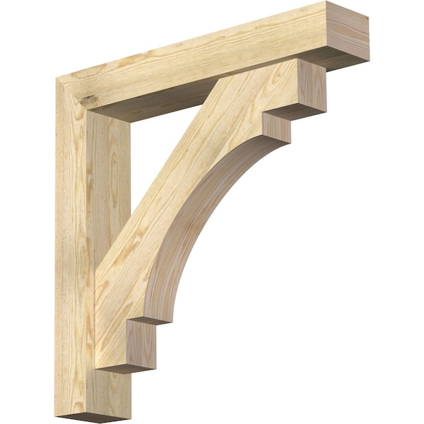 Ekena Millwork Merced Block Rough Sawn Bracket w/ Offset Brace, Douglas Fir, 6"W x 32"D x 32"H BKT0604X32X32MRC05RDF - main